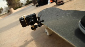 Chase Jarvis attaches a point and shoot camera to a skateboard