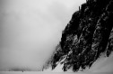 Crossing snow lake