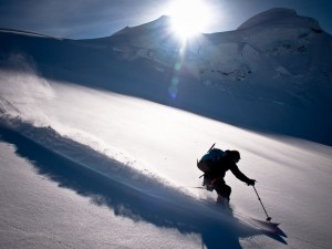 Smooth skiing on Mt. Baker