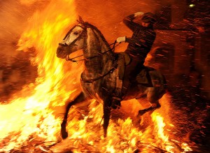 Horse runs through fire by Jasper Juinen